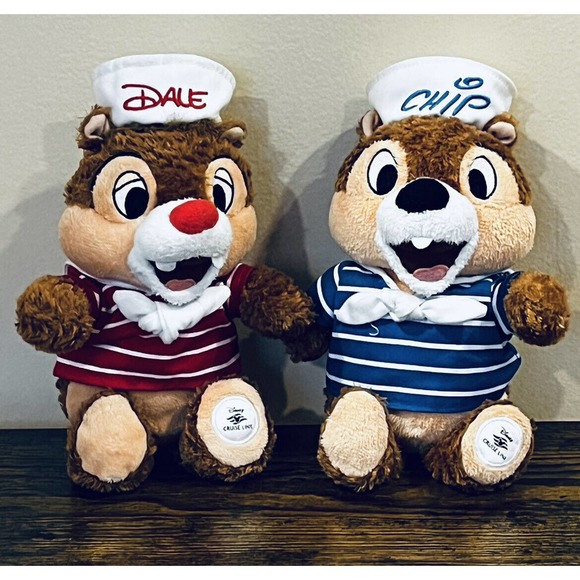 Disney Toys Disney Cruise Lines Plush Chip Dale Stuffed Animal Pair Sail Suits Poshmark